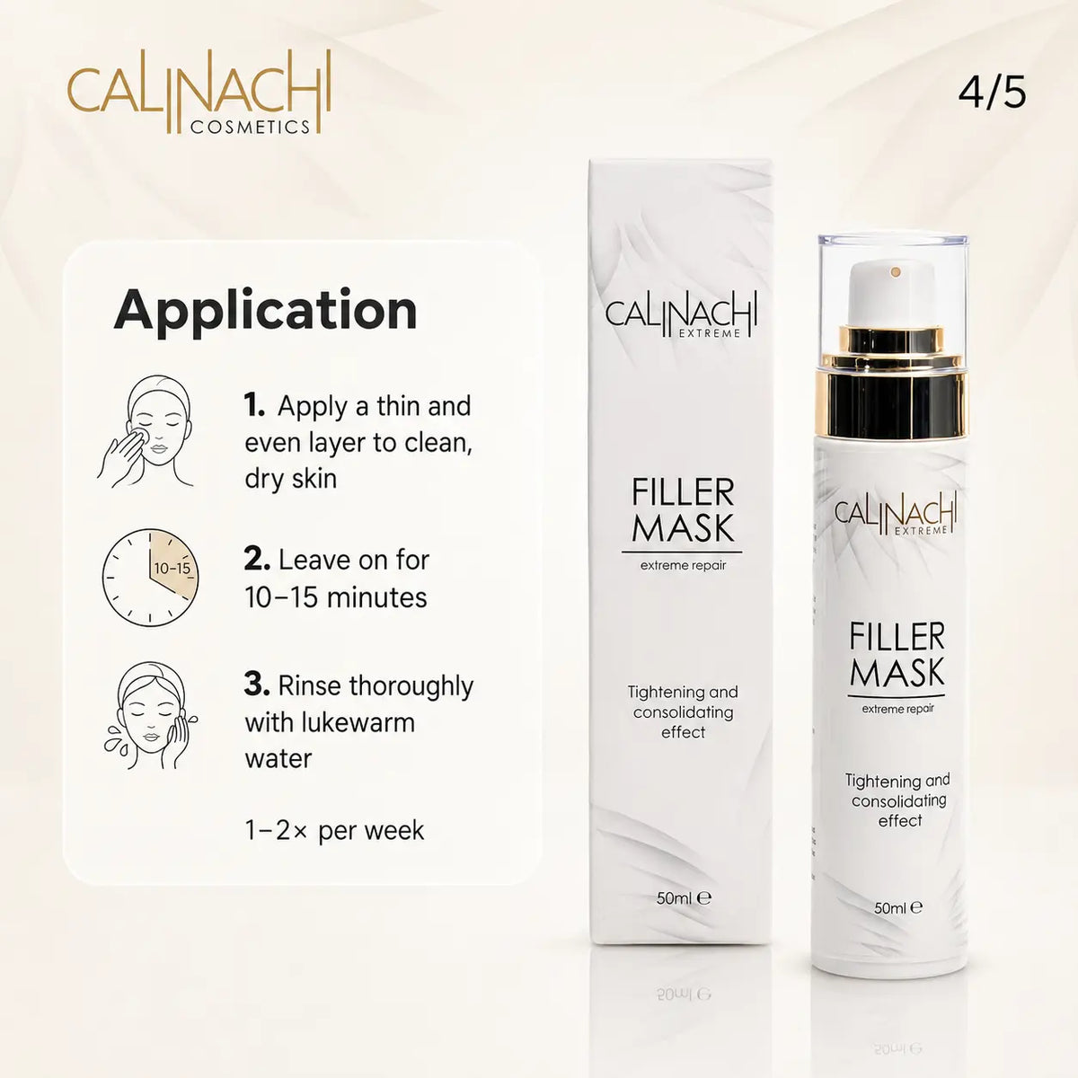 Filler Mask for Face, Neck, and Décolletage, 50ml. skincare CALINACHI Cosmetics
