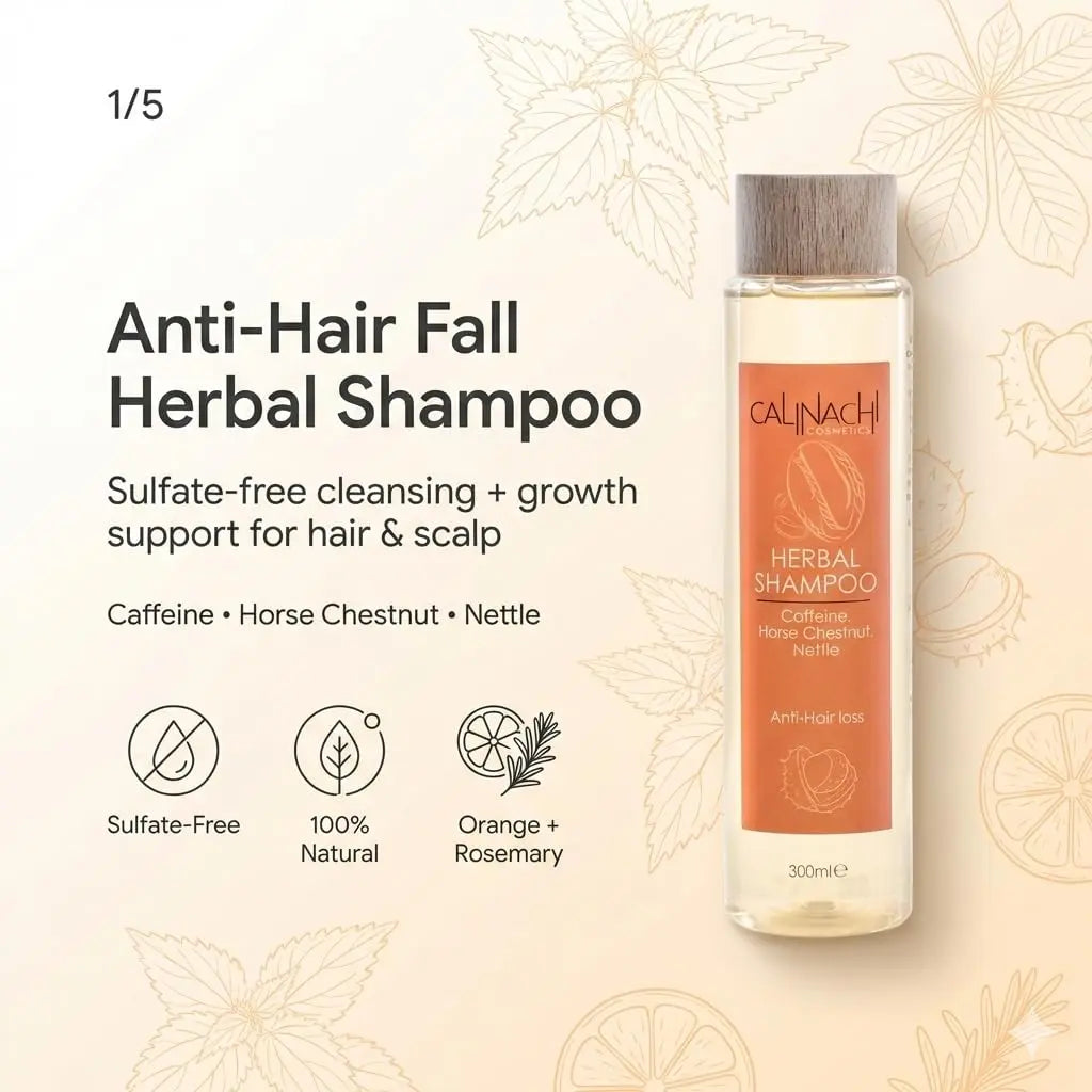 Anti Hair Loss Herbal Shampoo, Sulfate Free, 300ml. haircare CALINACHI Cosmetics
